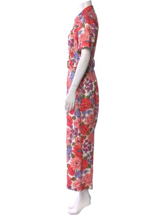 Zimmermann Linen Floral Print Jumpsuit