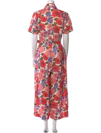 Zimmermann Linen Floral Print Jumpsuit