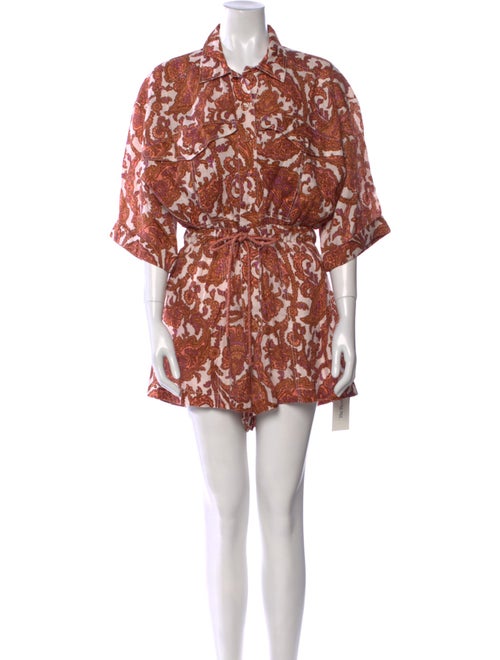 Zimmermann Linen Floral Print Romper