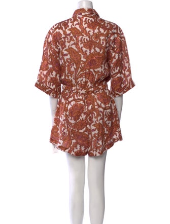 Zimmermann Linen Floral Print Romper