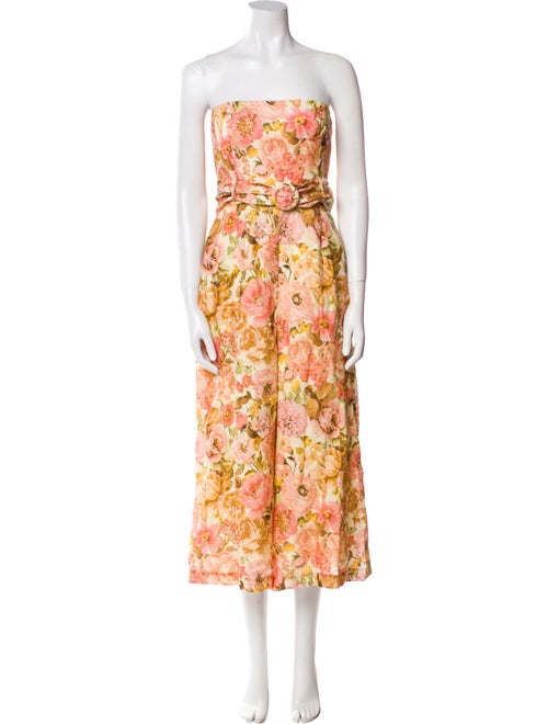 Zimmermann Linen Floral Print Jumpsuit