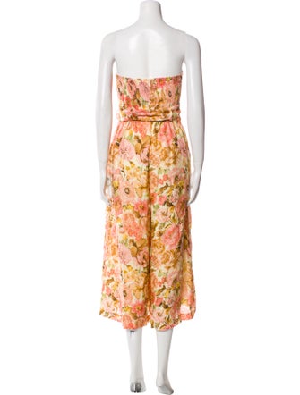 Zimmermann Linen Floral Print Jumpsuit