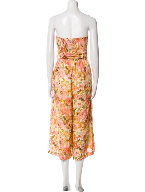 Zimmermann Linen Floral Print Jumpsuit
