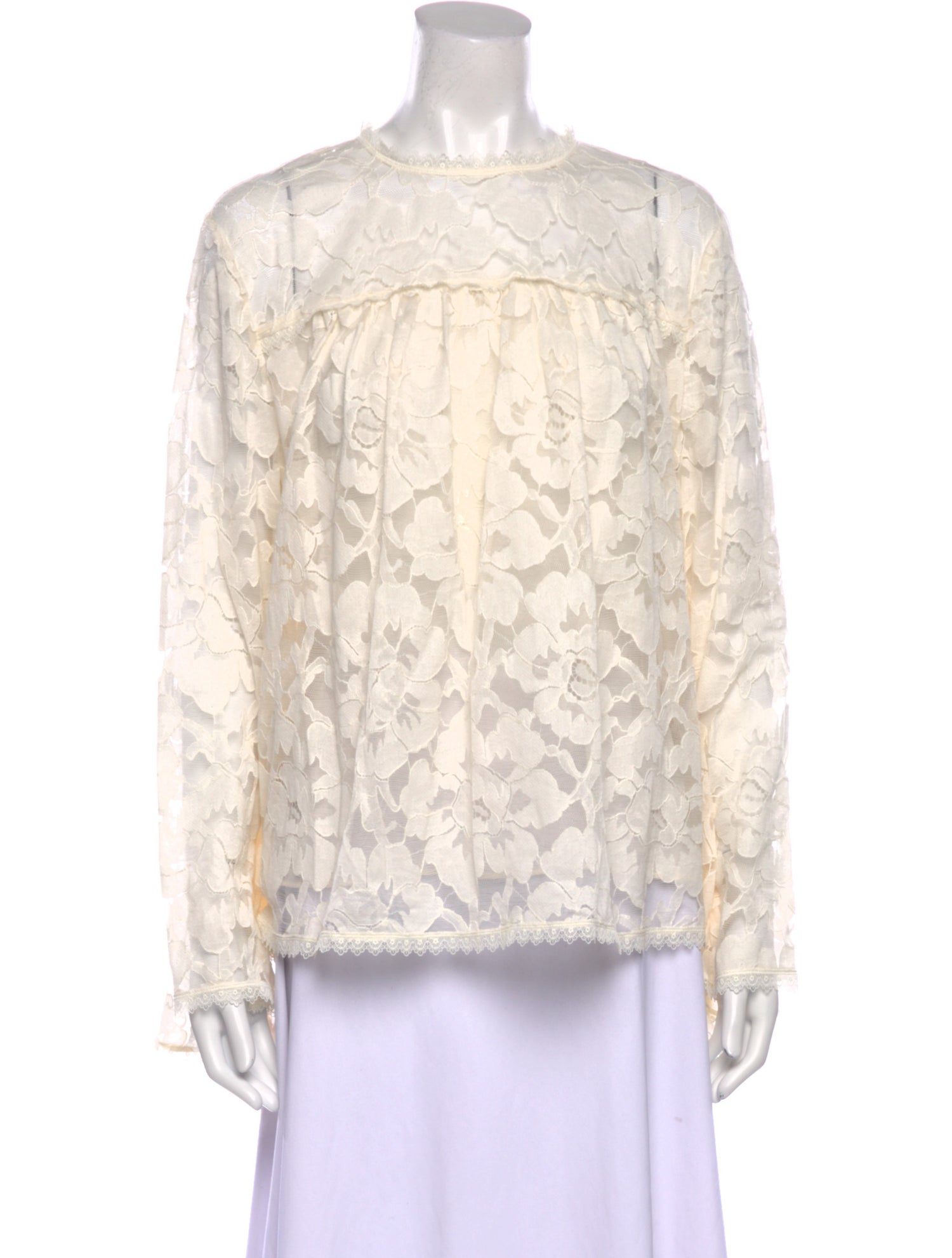 Zimmermann Lace Pattern Crew Neck Blouse w/ Tags