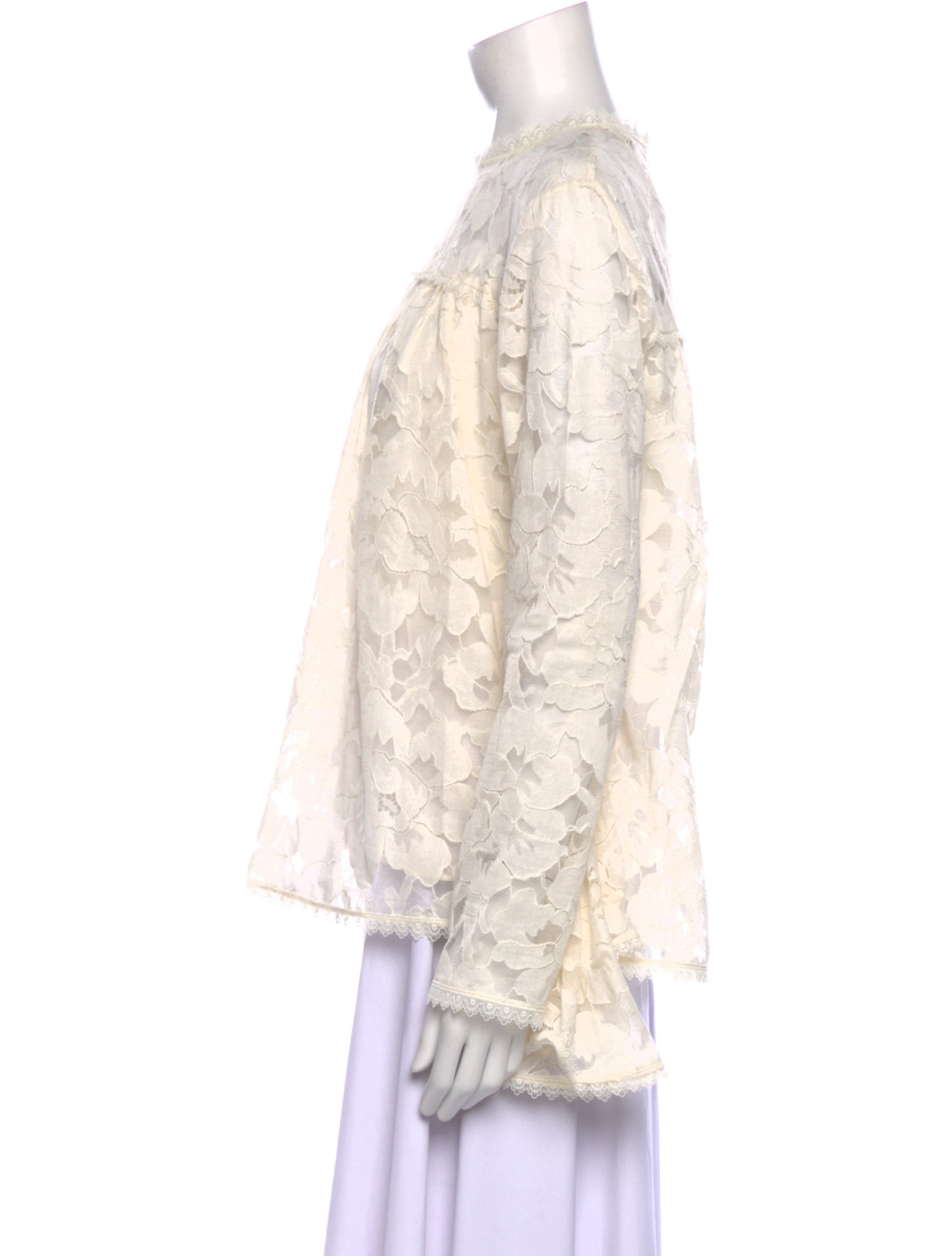 Zimmermann Lace Pattern Crew Neck Blouse w/ Tags