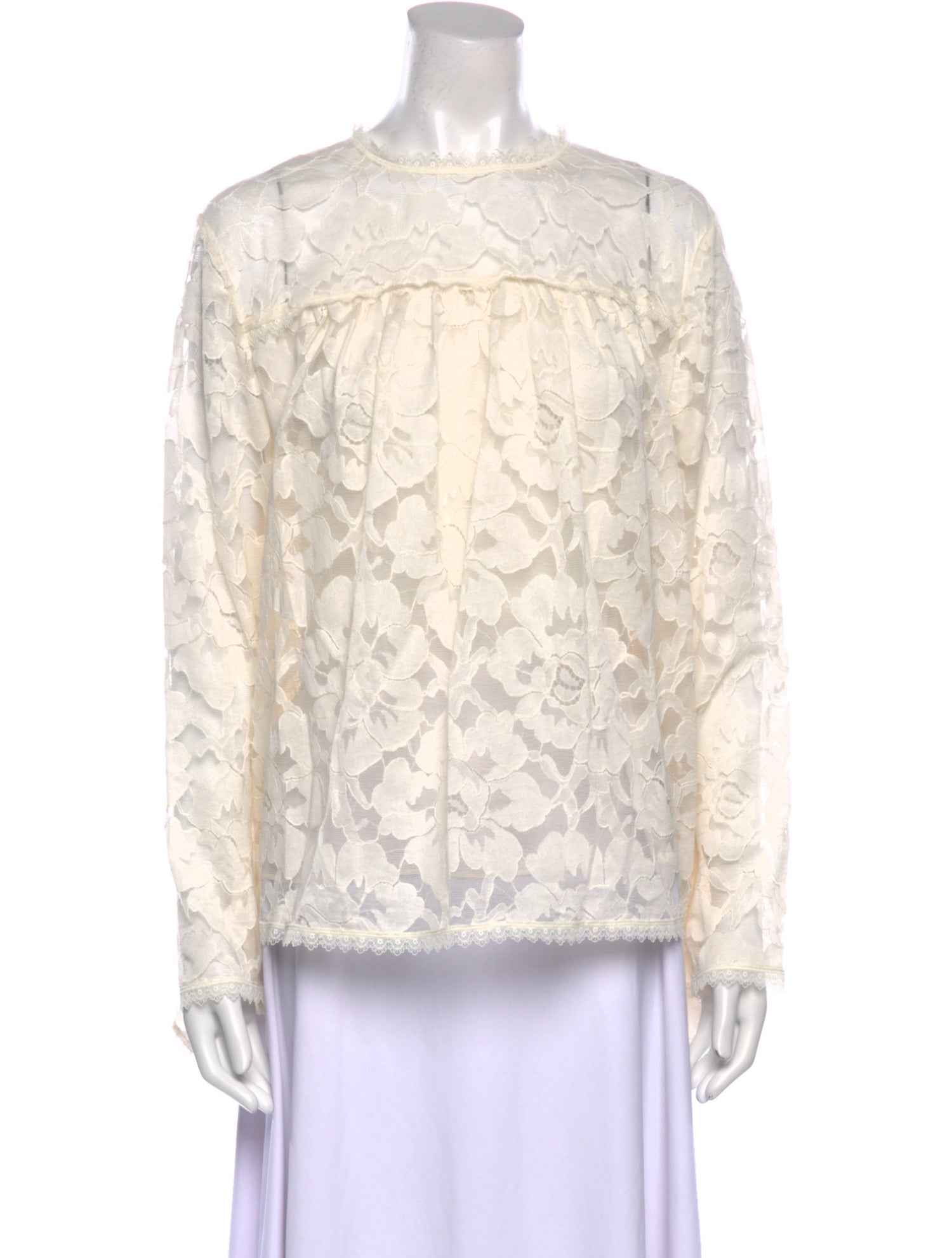 Zimmermann Lace Pattern Crew Neck Blouse w/ Tags