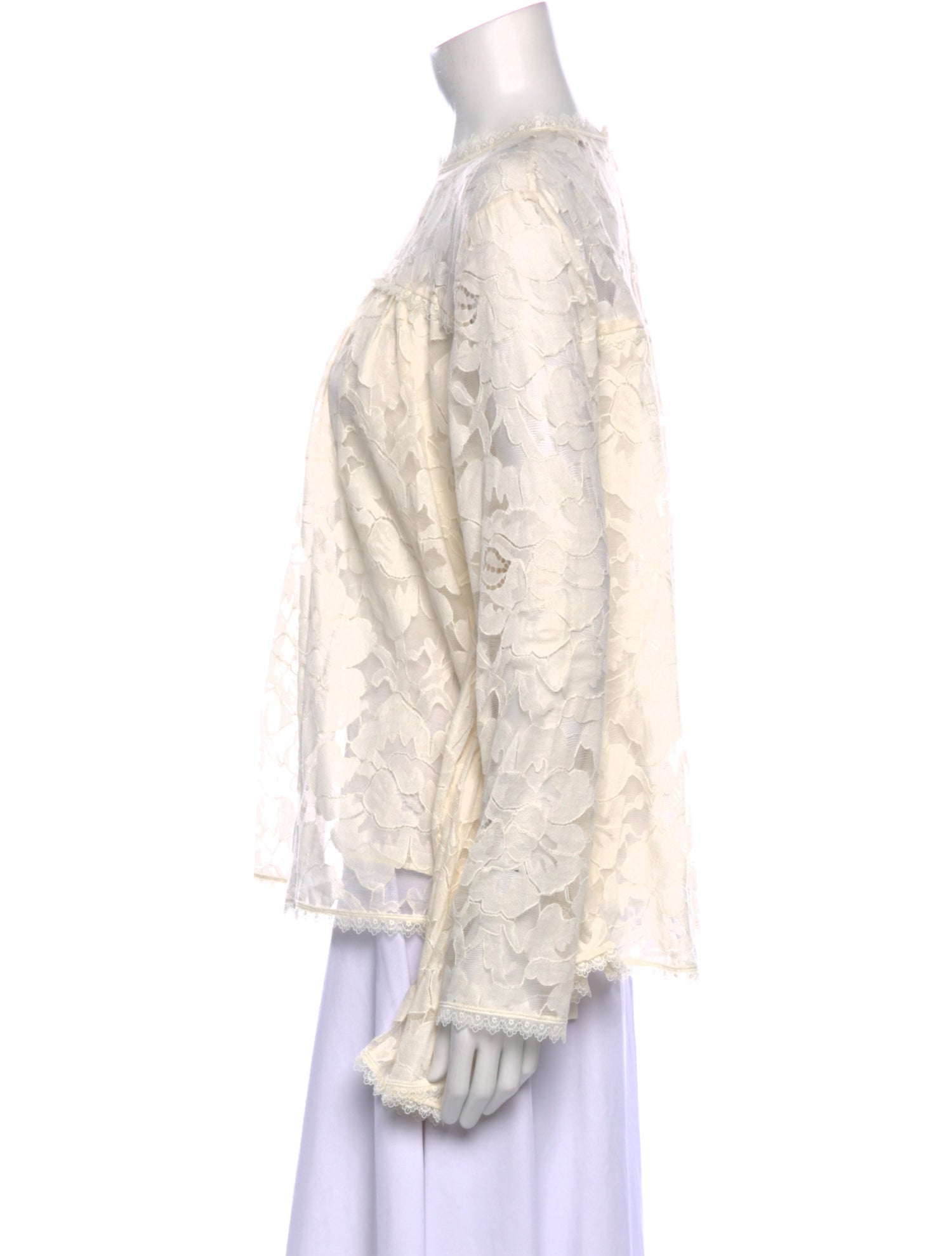 Zimmermann Lace Pattern Crew Neck Blouse w/ Tags