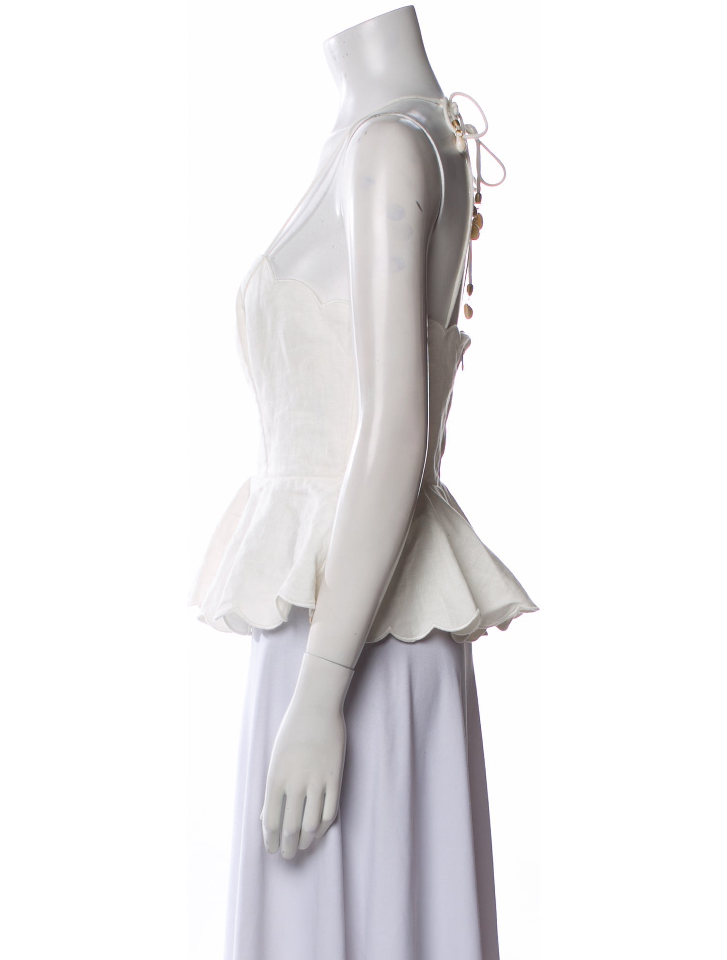 Zimmermann Linen Square Neckline Crop Top