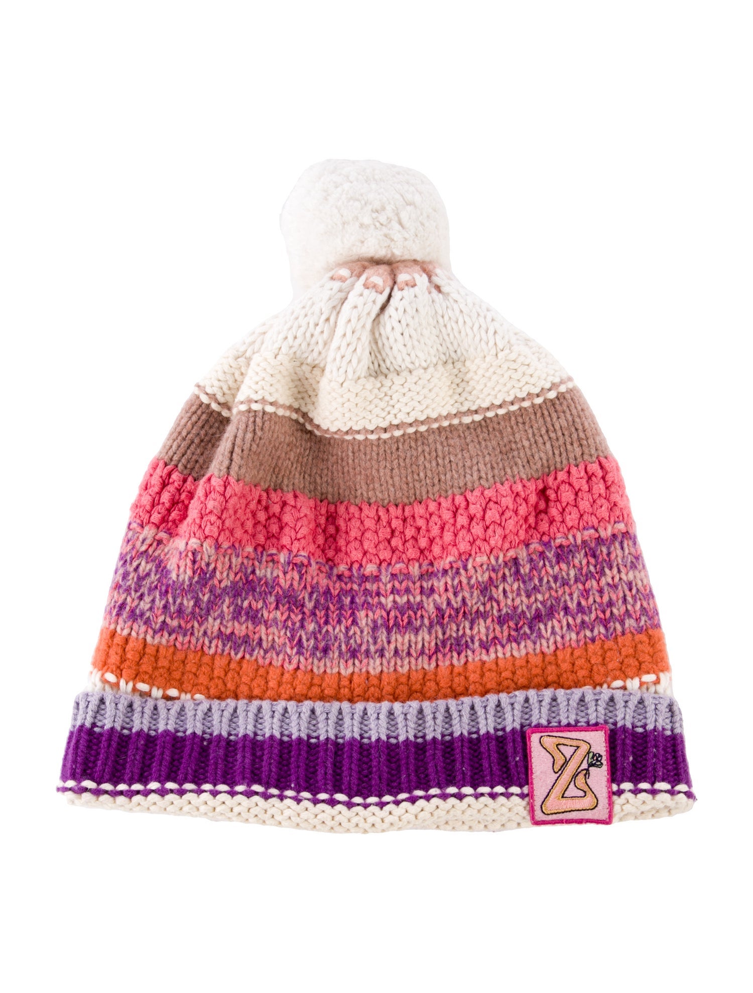 Zimmermann white pattern print knitted beanie