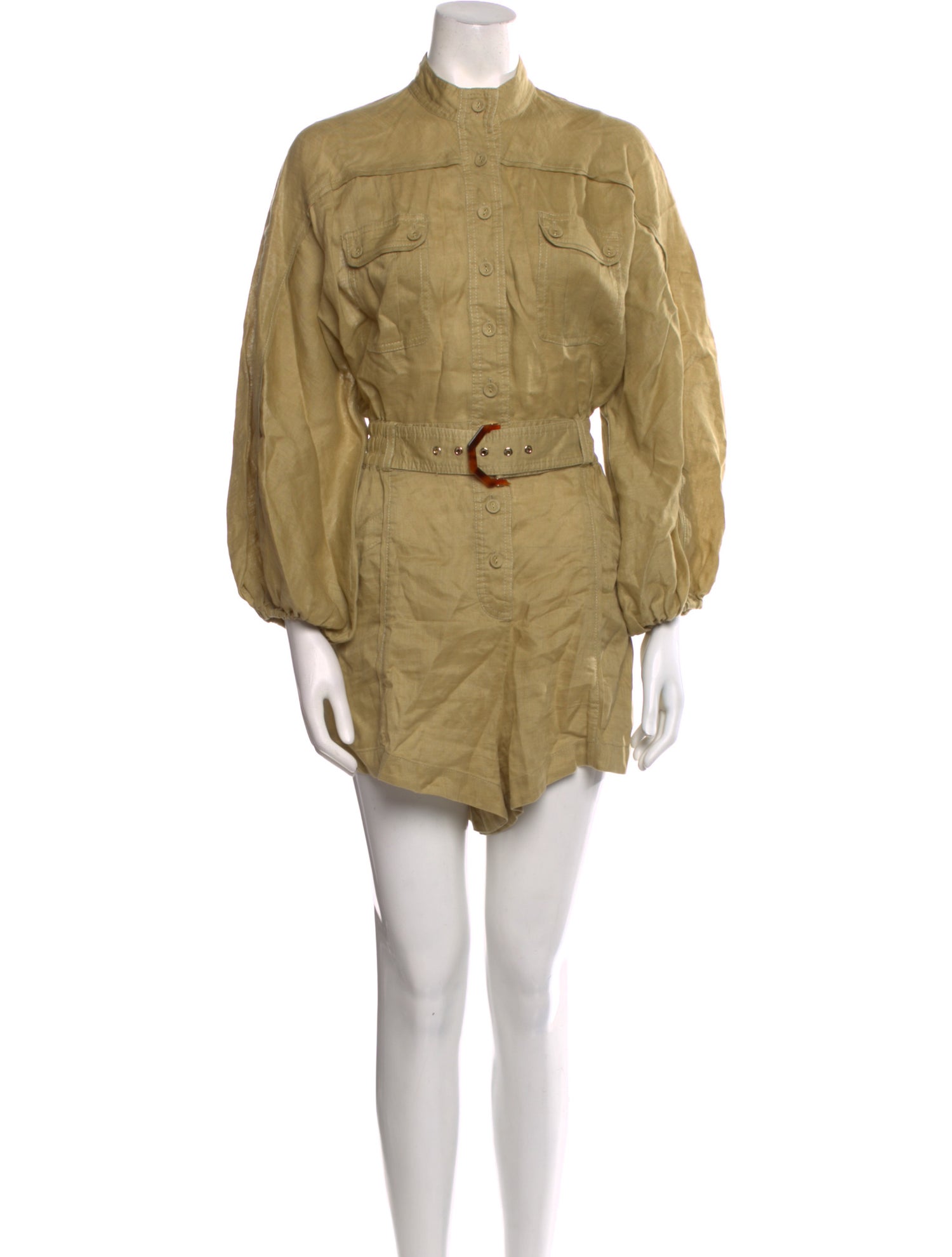 Zimmermann Linen Mock Neck Romper