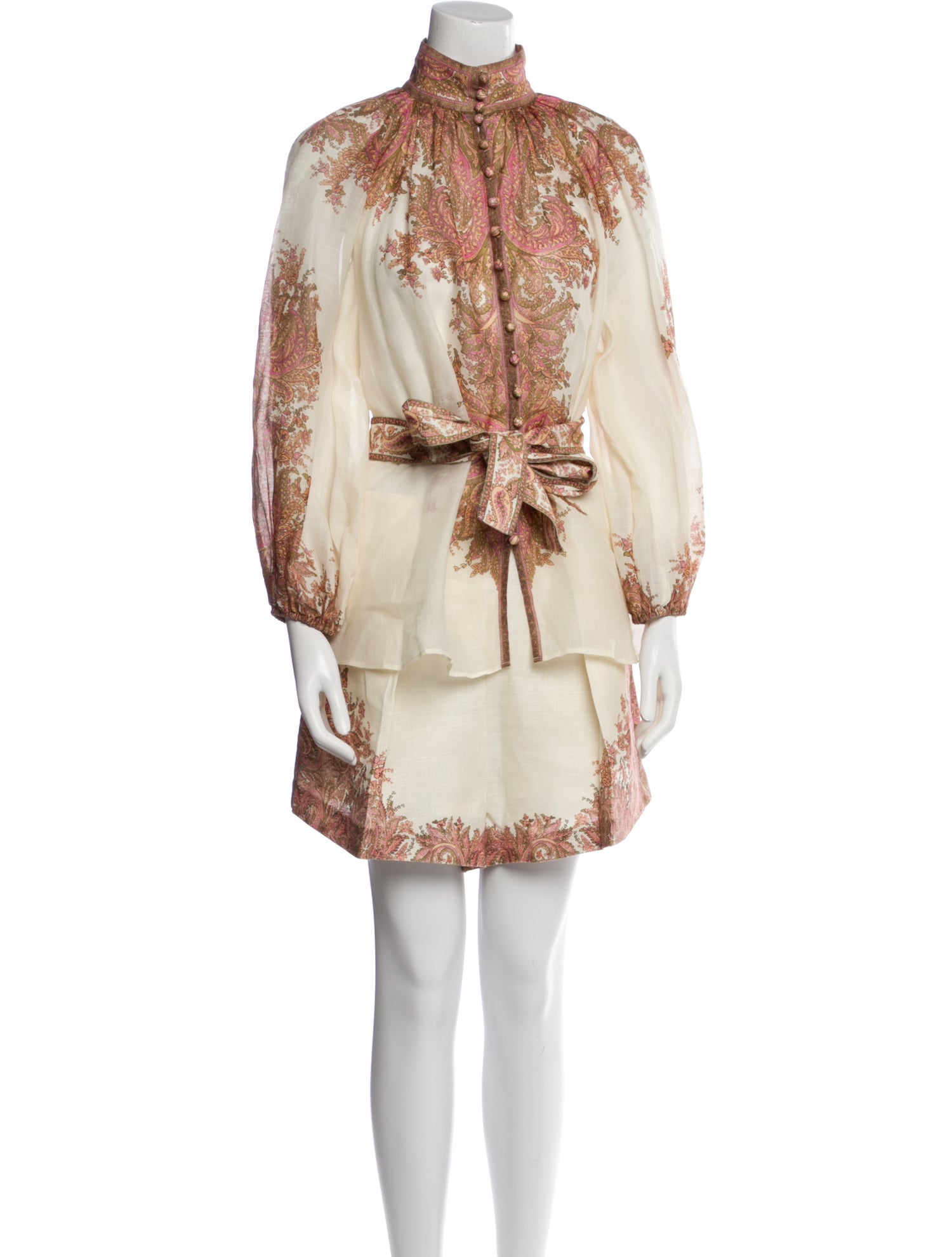 Zimmermann Linen Paisley Print Short Set