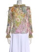 Zimmermann Floral Print Mock Neck Blouse