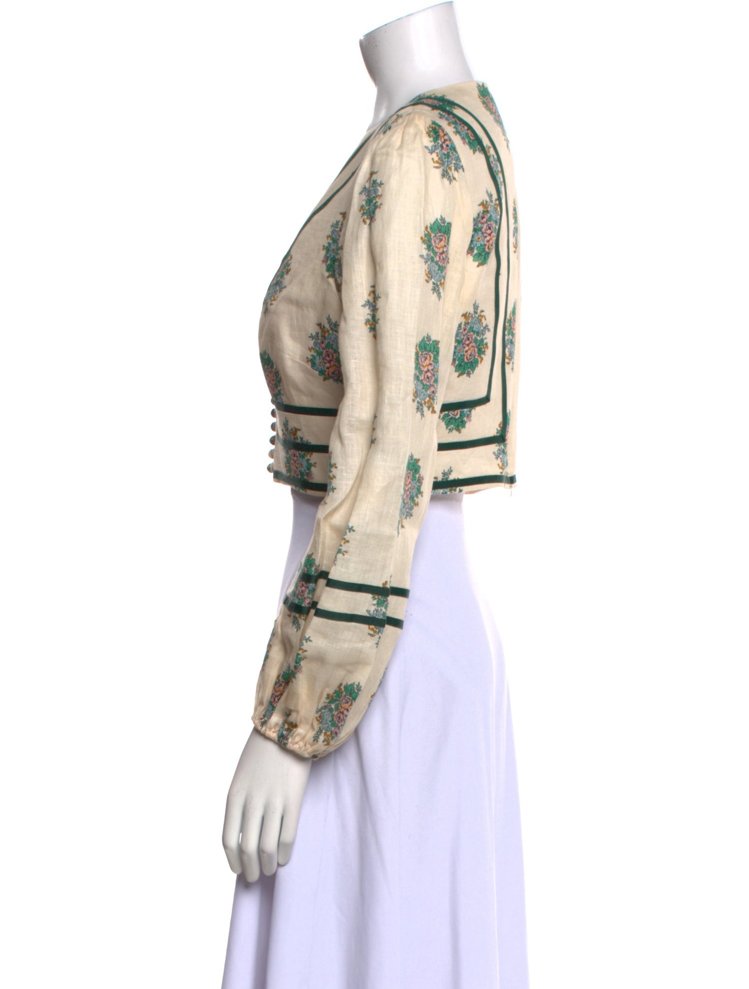 Zimmermann Linen Printed Crop Top