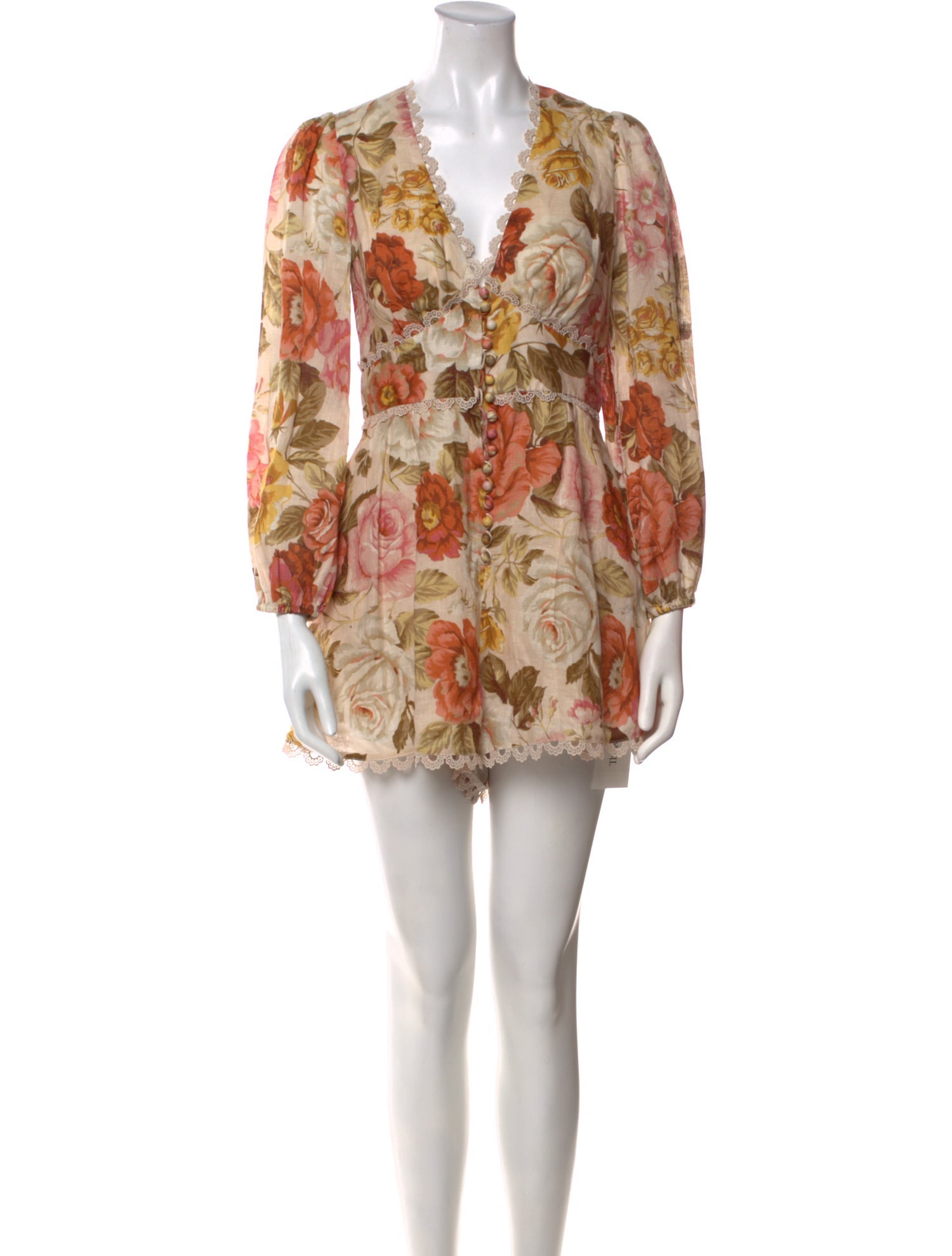 Zimmermann Linen Printed Romper