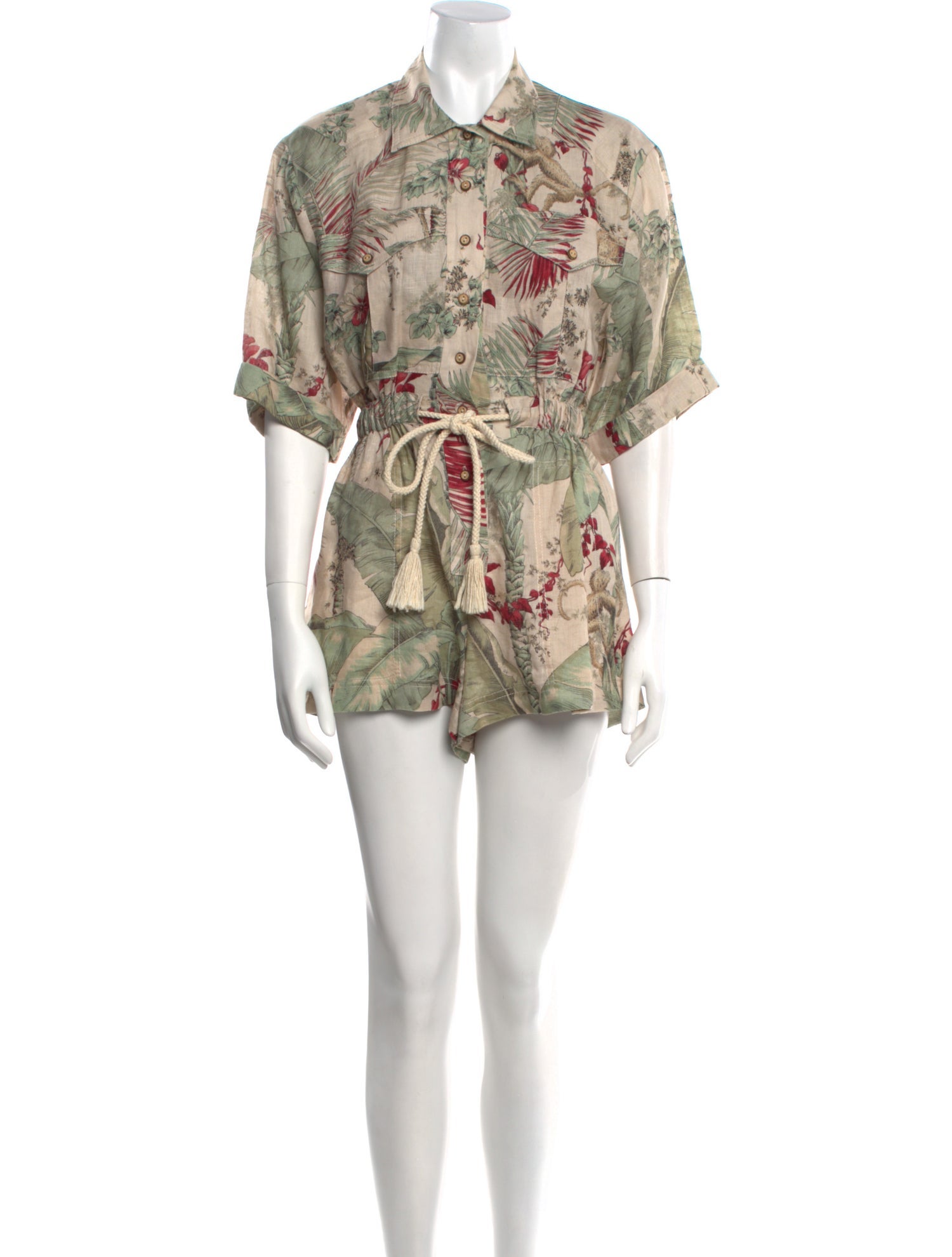 Zimmermann Linen Floral Print Romper