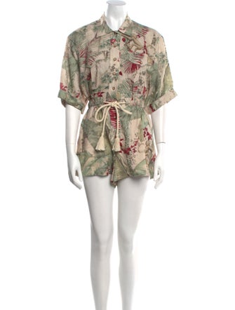 Zimmermann Linen Floral Print Romper