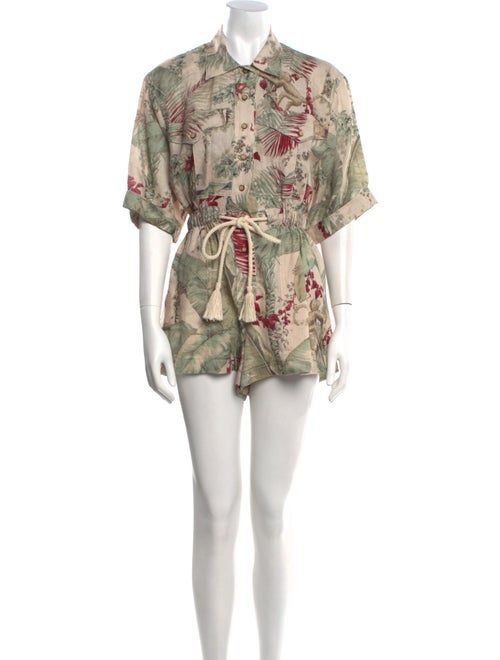 Zimmermann Linen Floral Print Romper