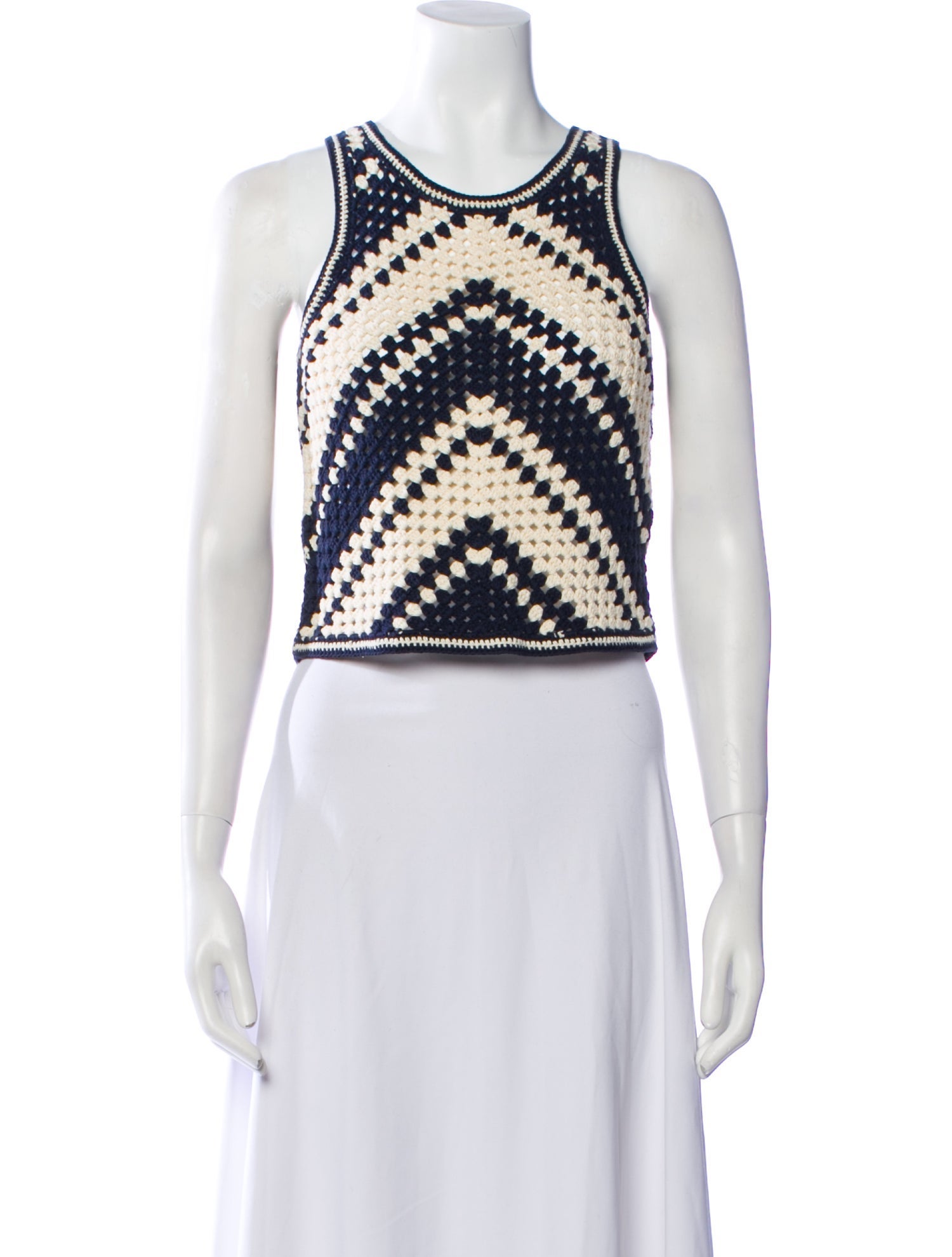 Zimmermann Printed Scoop Neck Crop Top