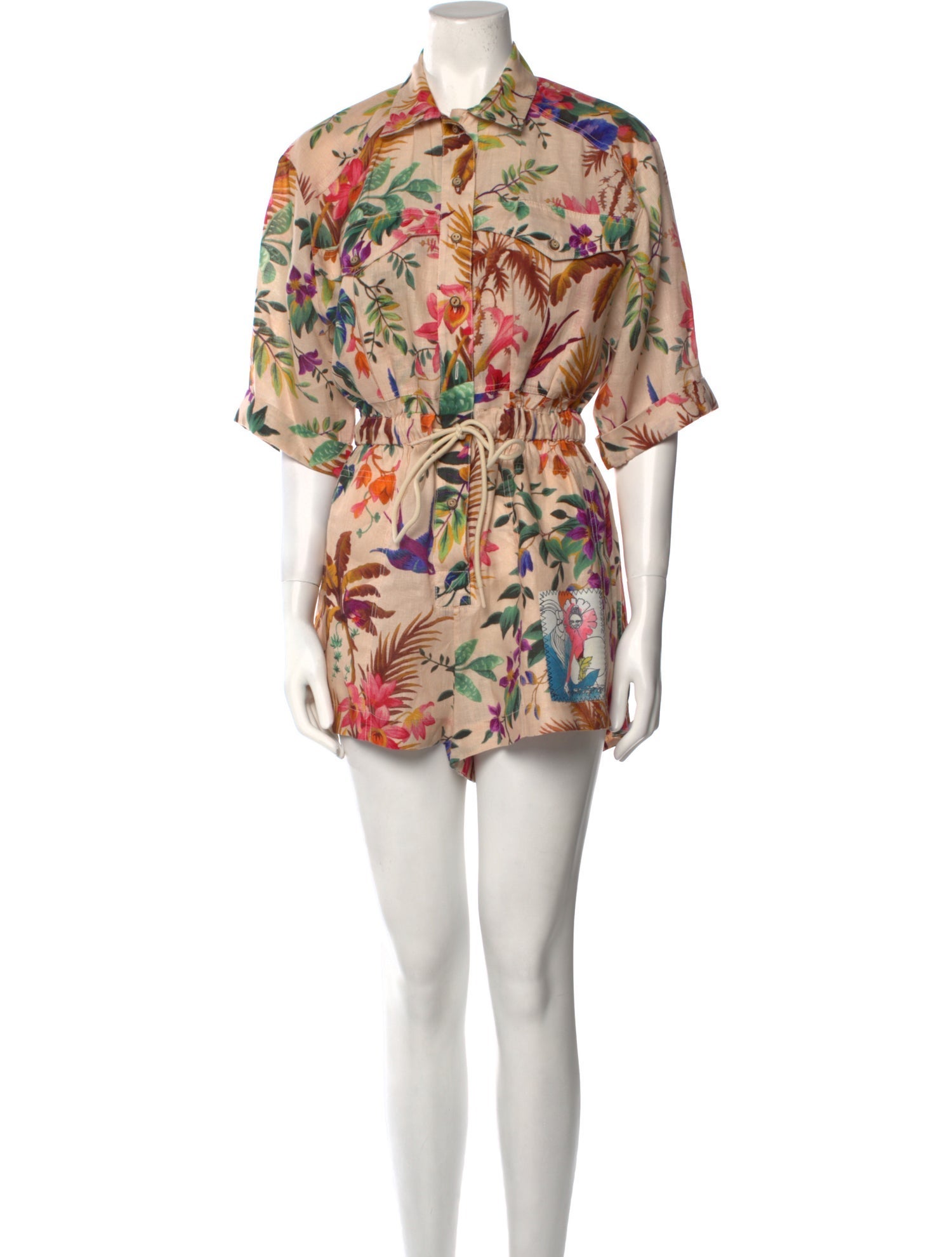 Zimmermann Linen Floral Print Romper