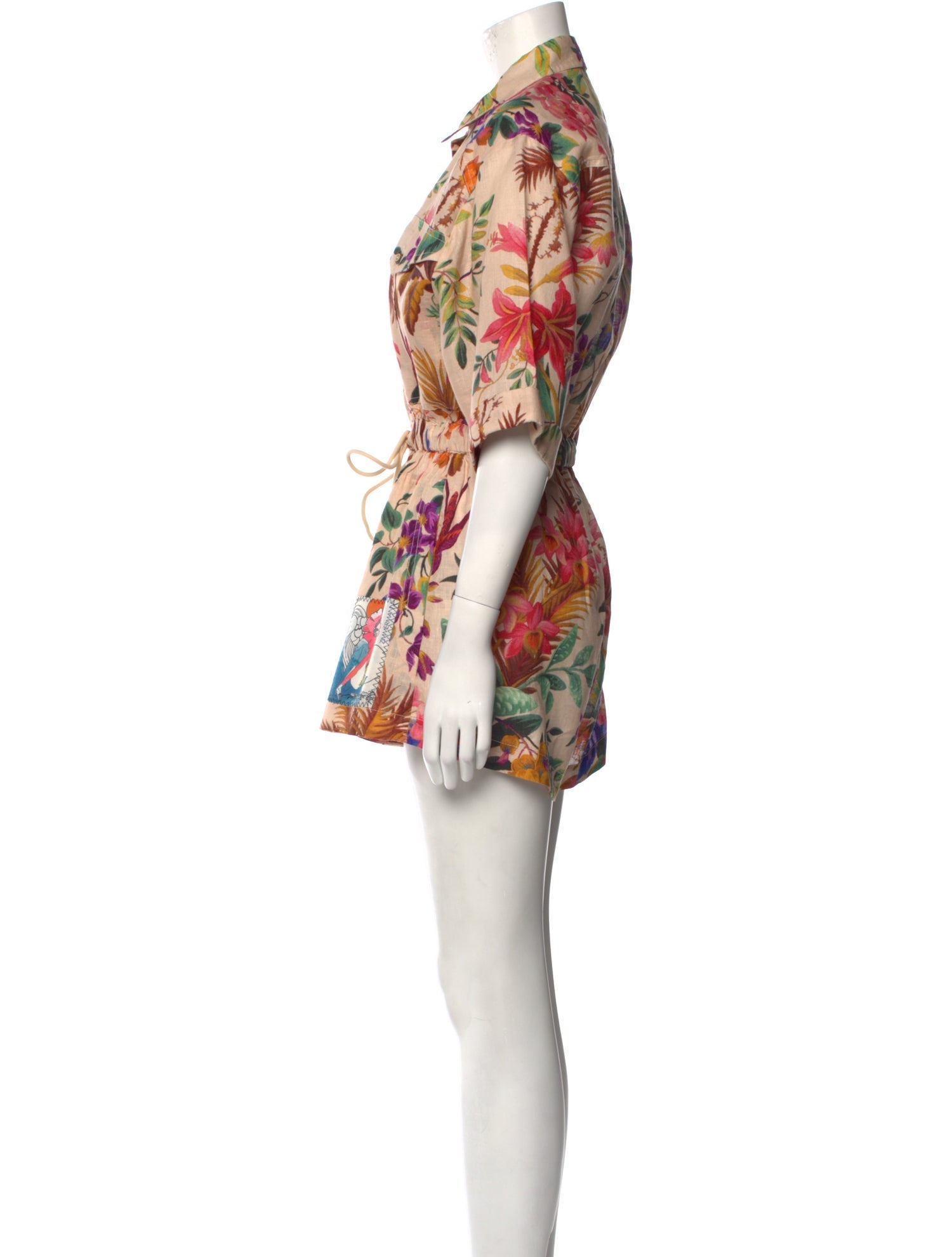 Zimmermann Linen Floral Print Romper