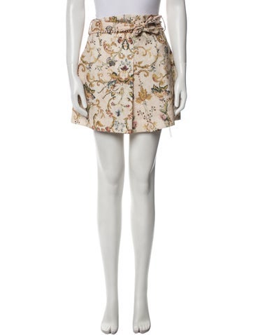 Zimmermann Skirts Printed Mini Skirt S