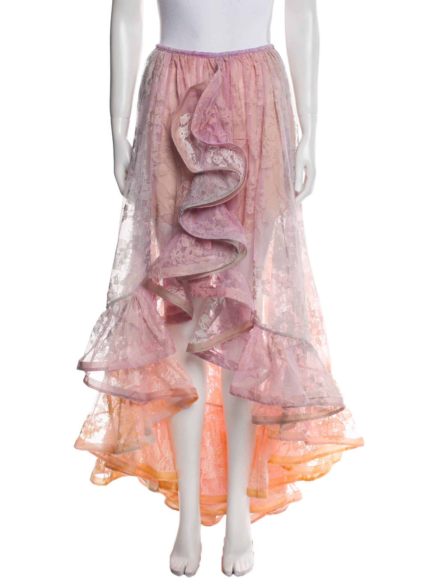 Zimmermann Lace Pattern Long Skirt