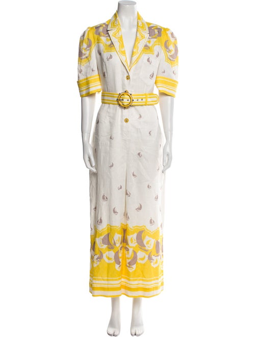 Zimmermann Linen Printed Jumpsuit