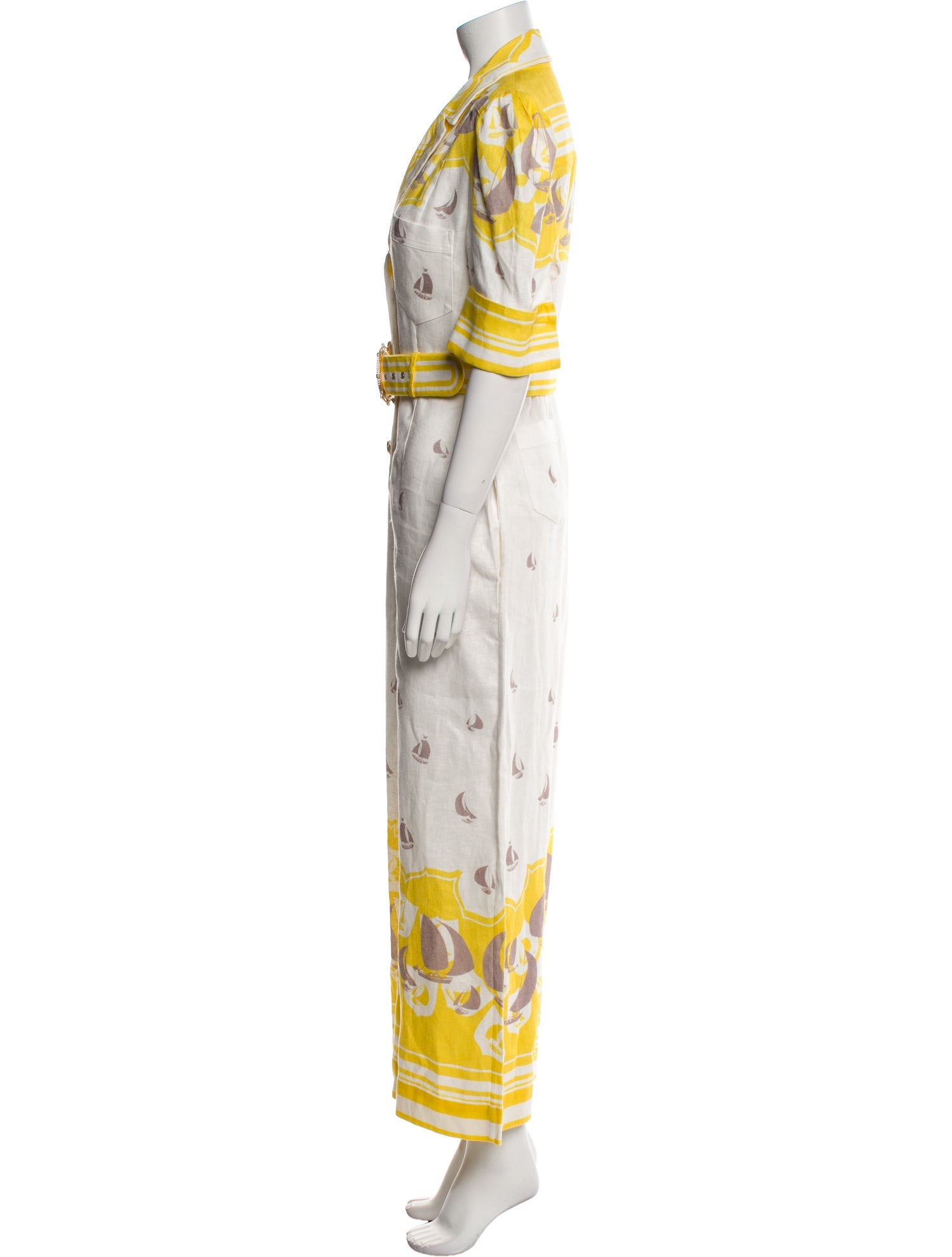 Zimmermann Linen Printed Jumpsuit