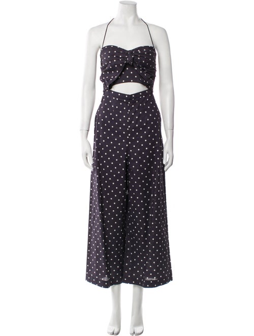Zimmermann Linen Polka Dot Print Jumpsuit