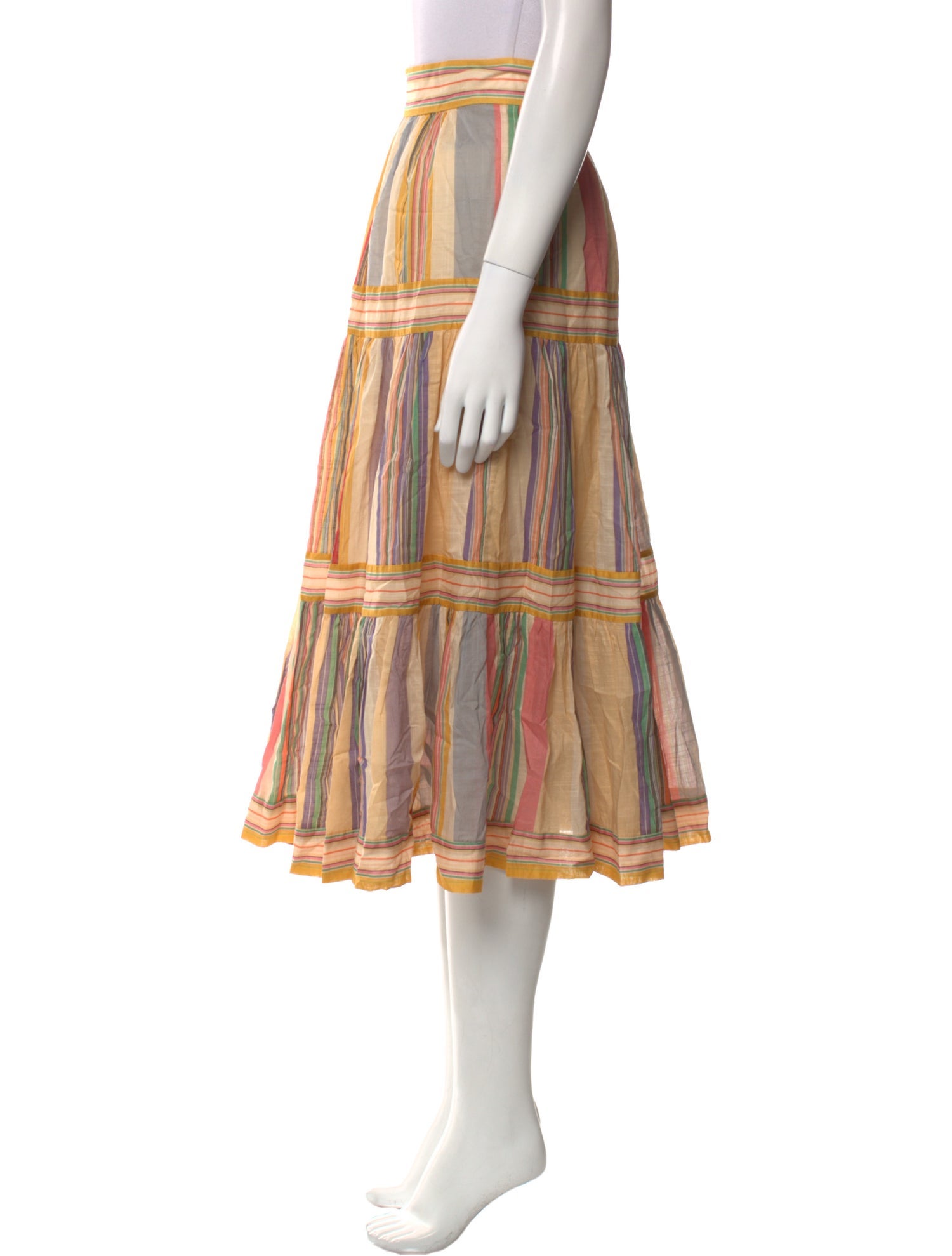 Zimmermann Striped Midi Length Skirt