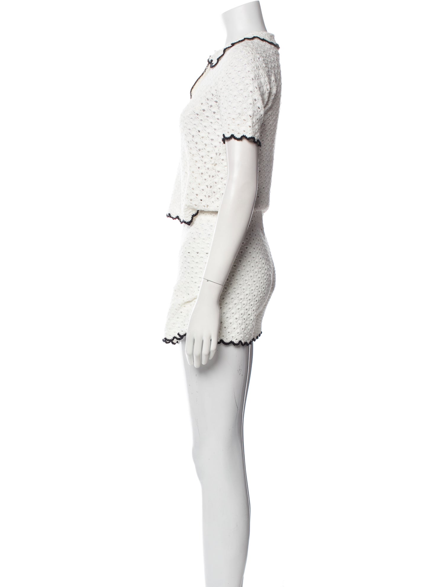 Zimmermann Striped Scalloped Accent Short Set