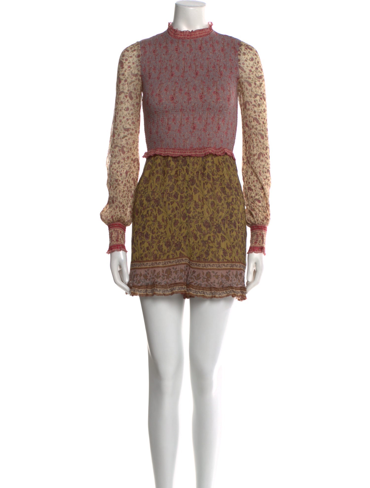 Zimmermann Printed Mock Neck Romper