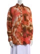 Zimmermann Silk Tie-Dye Print Button-Up Top