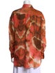 Zimmermann Silk Tie-Dye Print Button-Up Top