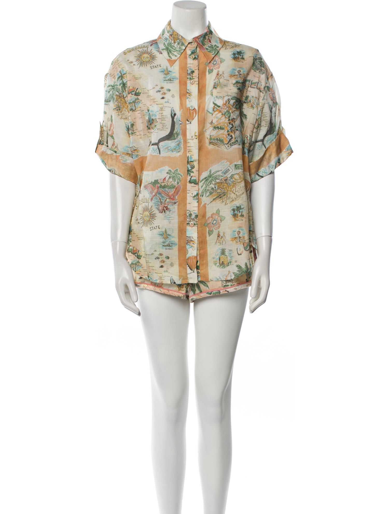 Zimmermann Linen Printed Short Set