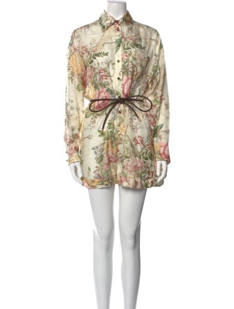 Zimmermann Silk Floral Print Romper