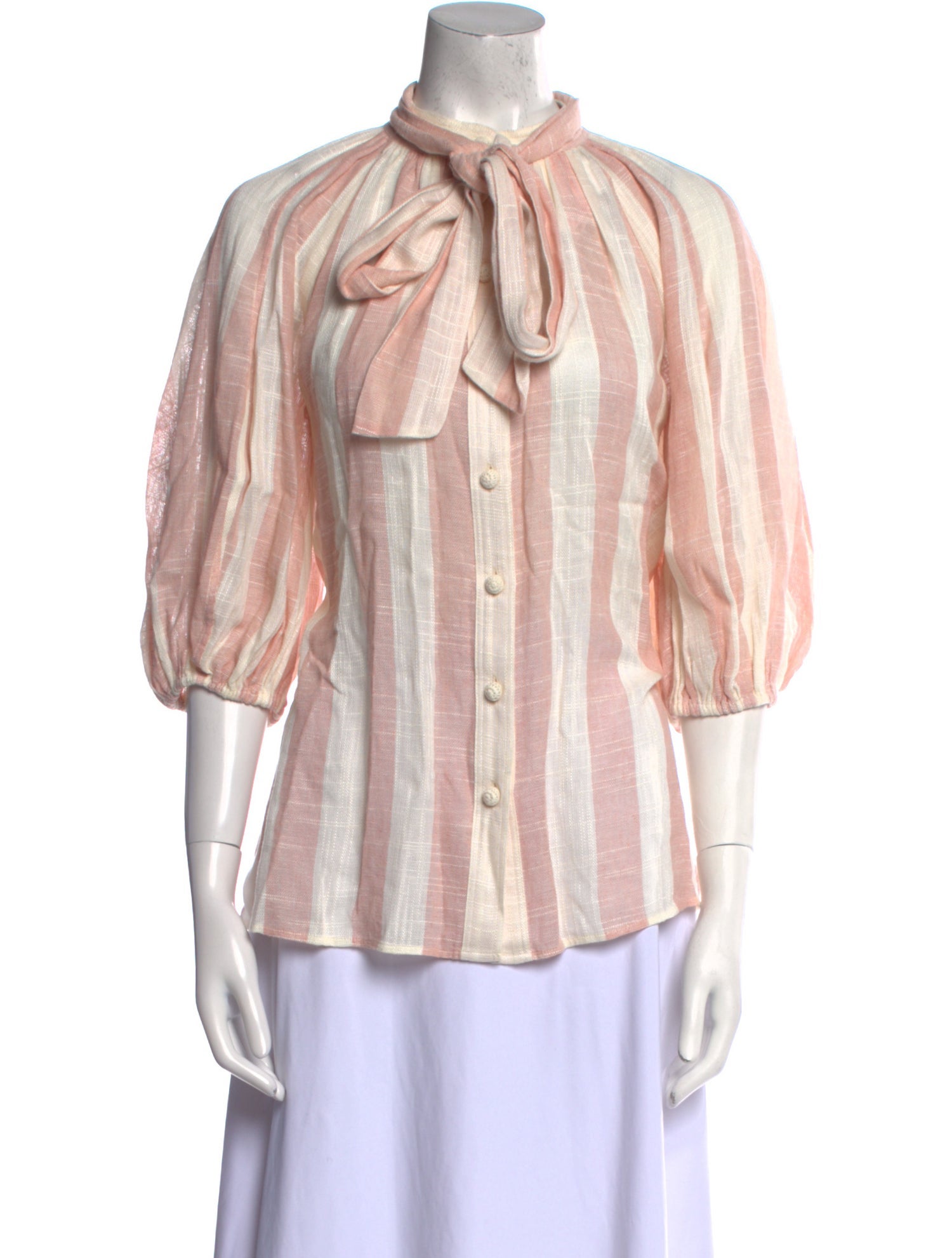 Zimmermann Linen Striped Button-Up Top