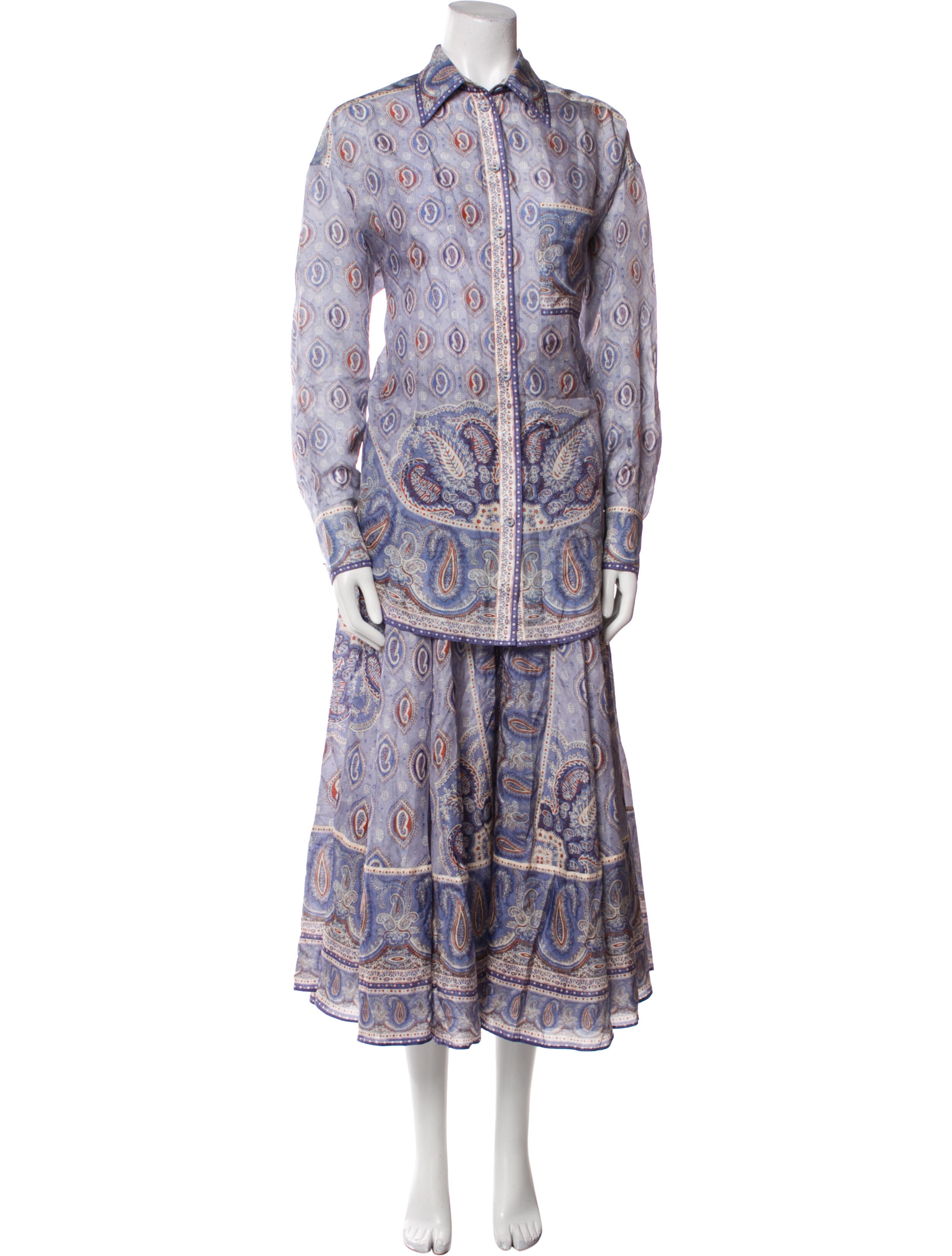 Zimmermann Silk Paisley Print Skirt Set