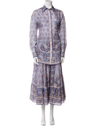 Zimmermann Silk Paisley Print Skirt Set