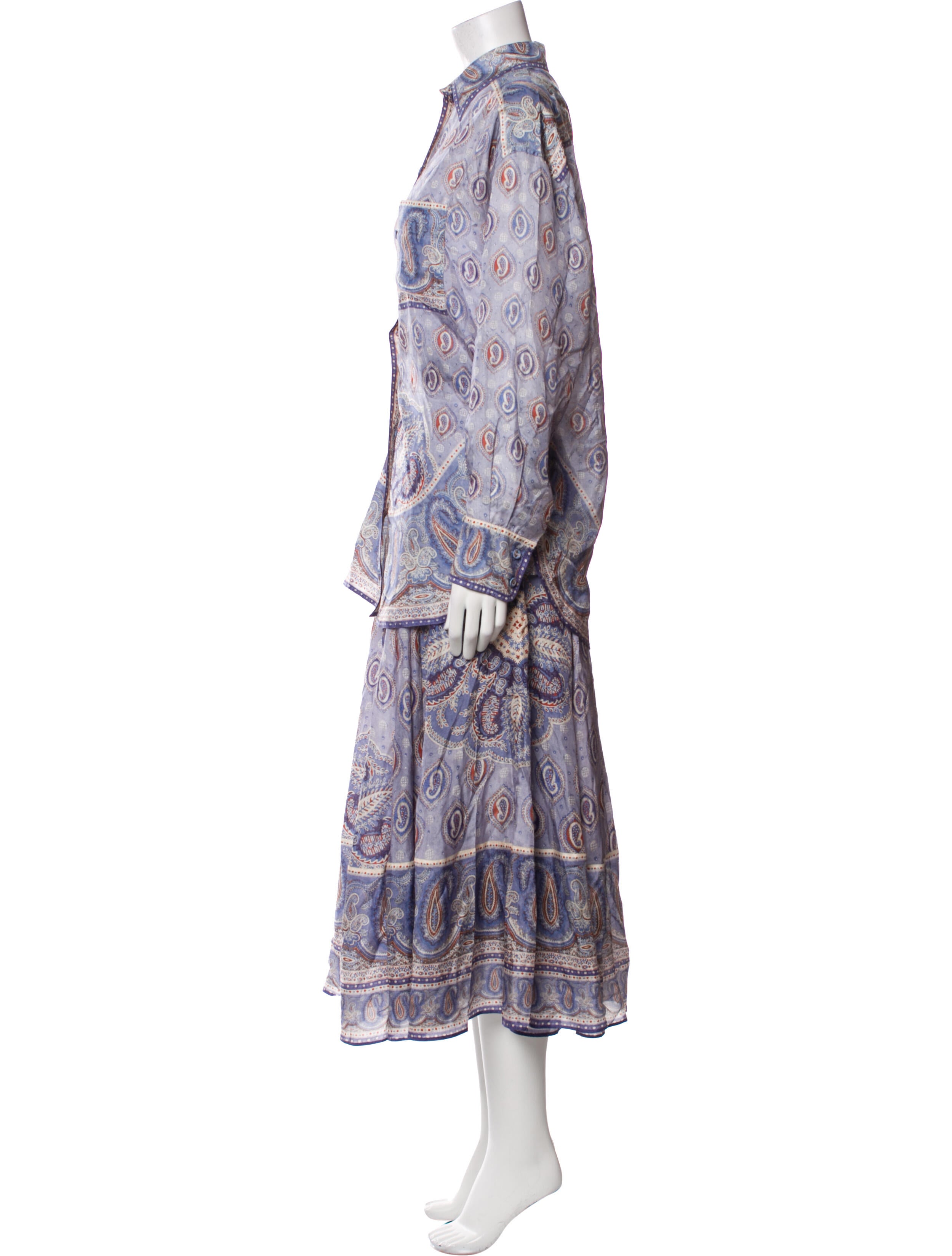 Zimmermann Silk Paisley Print Skirt Set