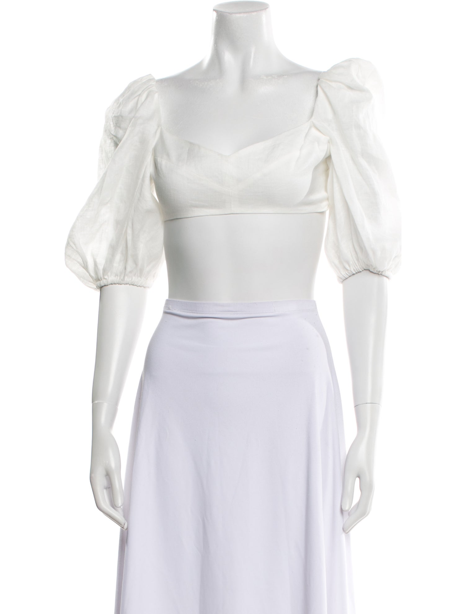 Zimmermann Linen Square Neckline Crop Top