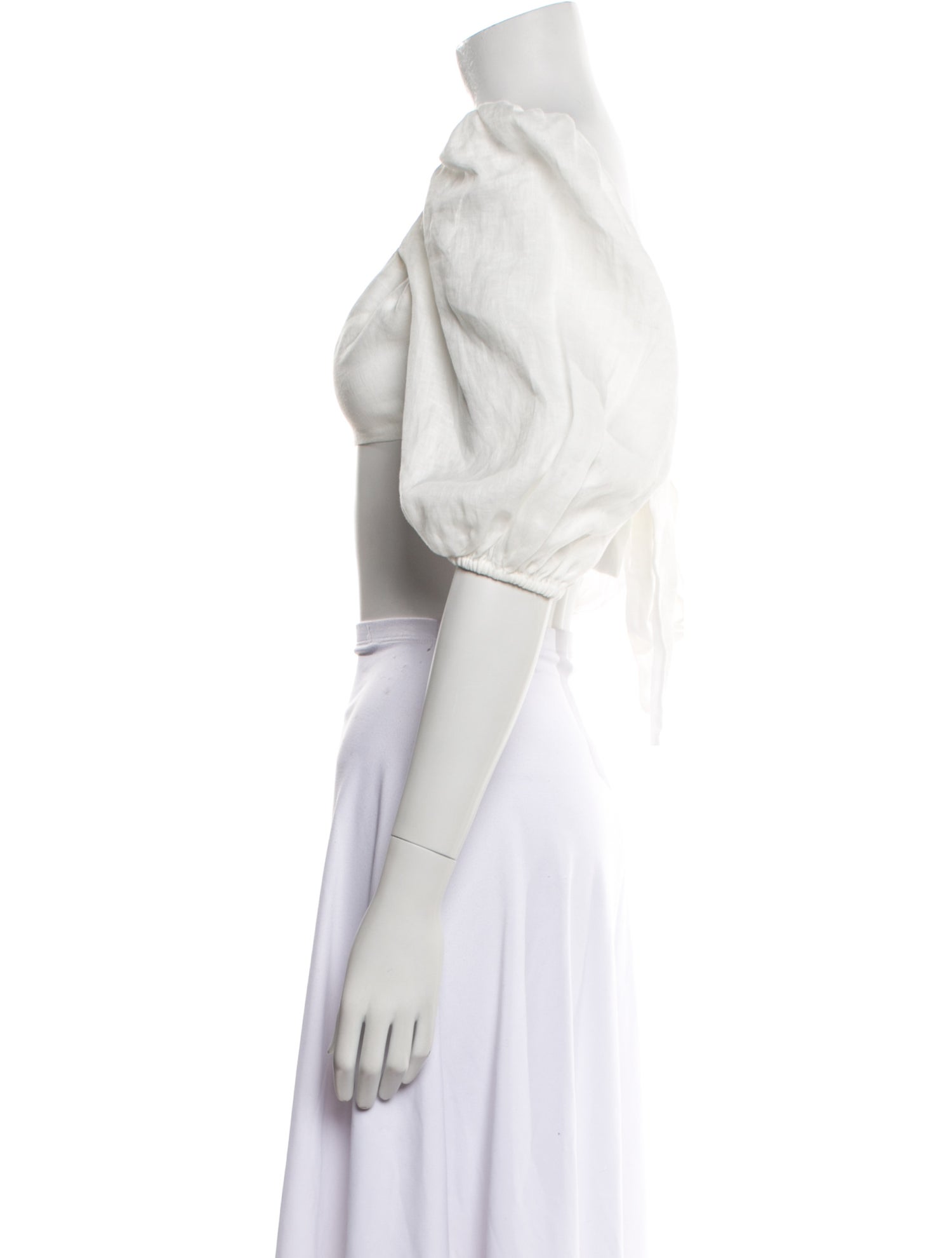 Zimmermann Linen Square Neckline Crop Top