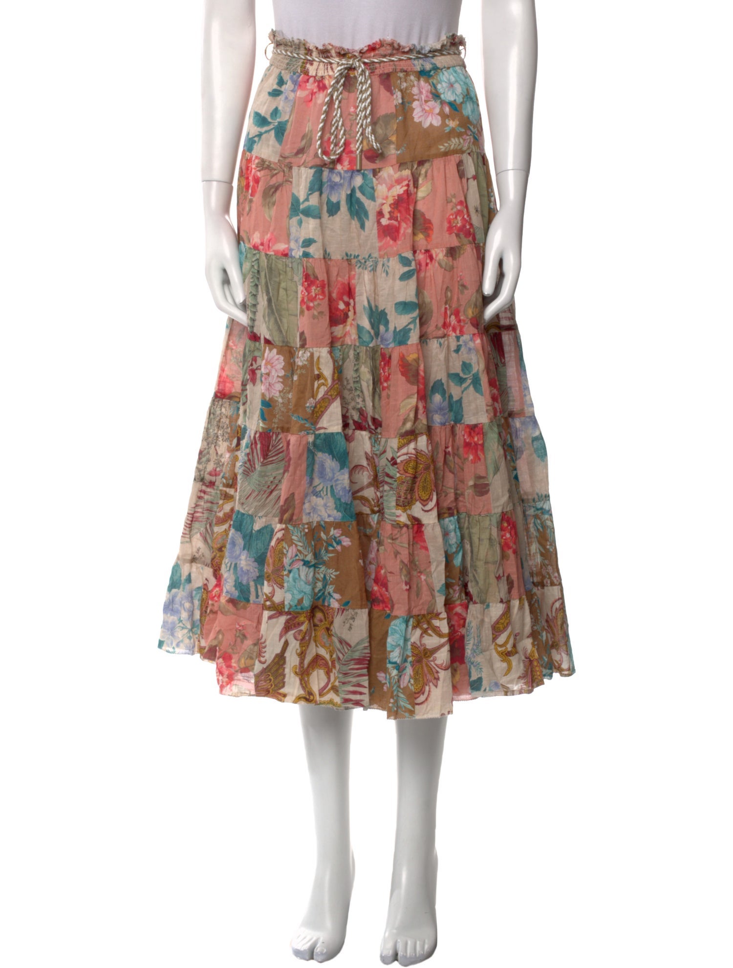 Zimmermann Floral Print Midi Length Skirt