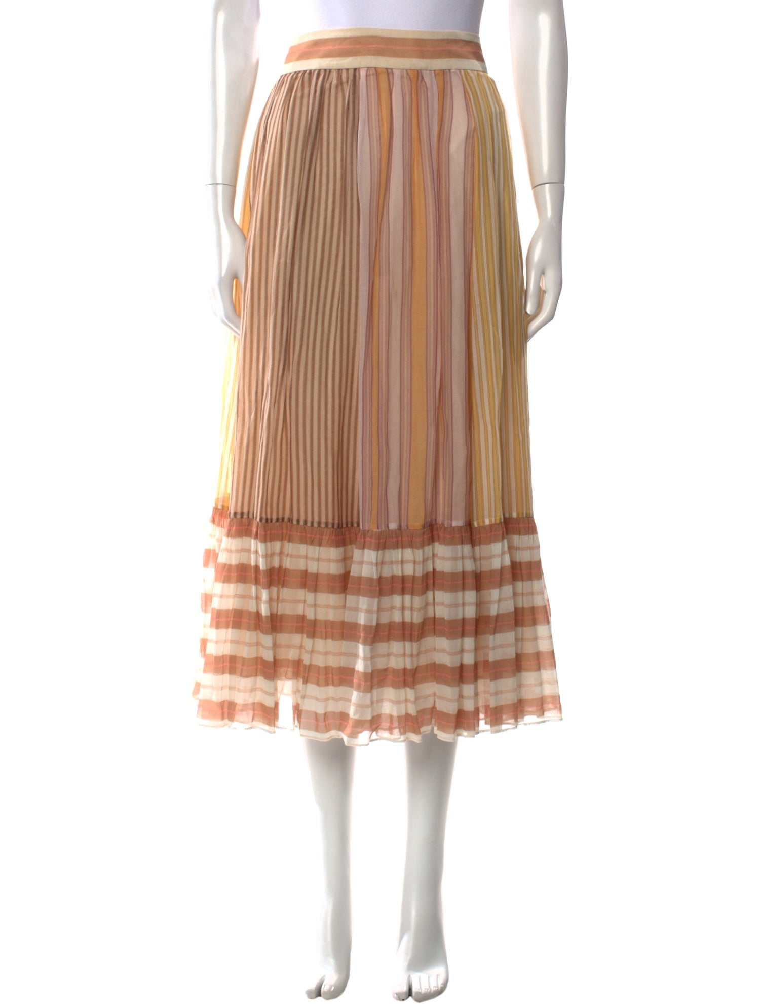 Zimmermann Striped Midi Length Skirt