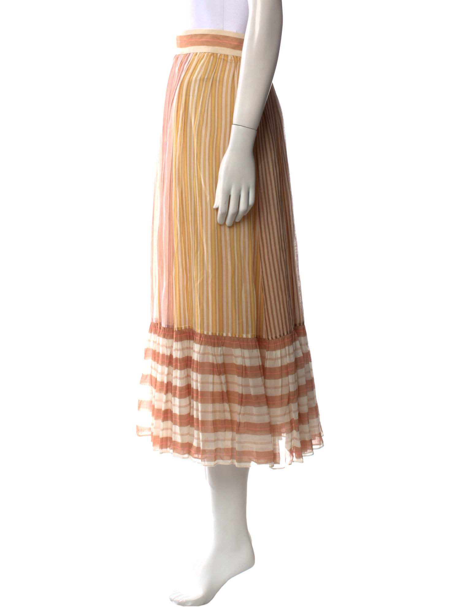 Zimmermann Striped Midi Length Skirt