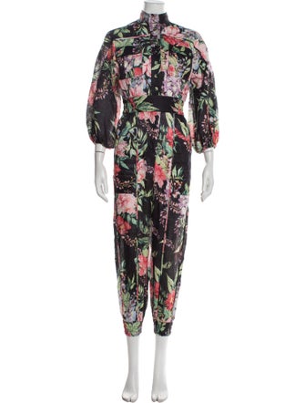 Zimmermann Linen Floral Print Jumpsuit