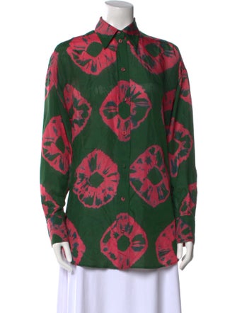 Zimmermann Silk Printed Button-Up Top