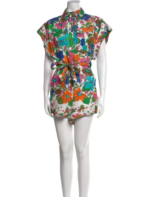 Zimmermann Linen Floral Print Romper