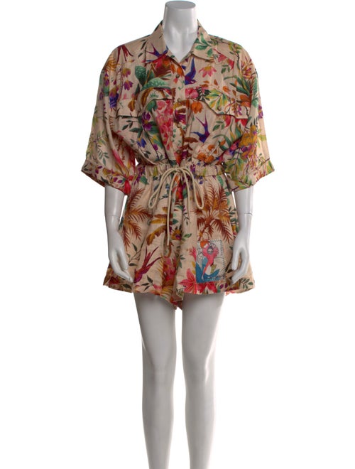 Zimmermann Linen Floral Print Romper