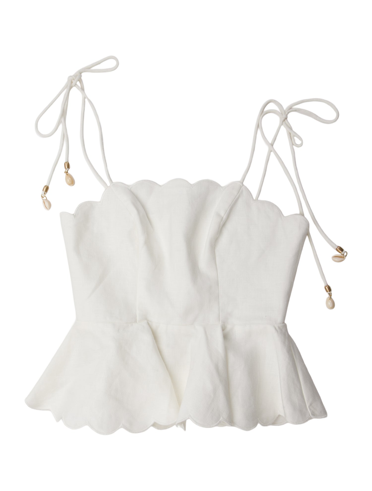 Zimmermann Linen Square Neckline Crop Top w/ Tags